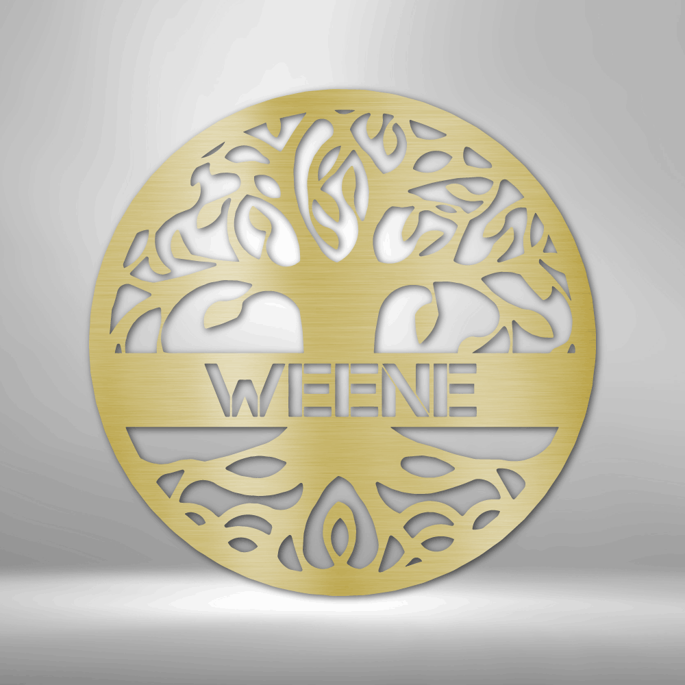 My Easy Monogram Steel Sign Gold / 12" Personalized Tree of Life - Steel Sign