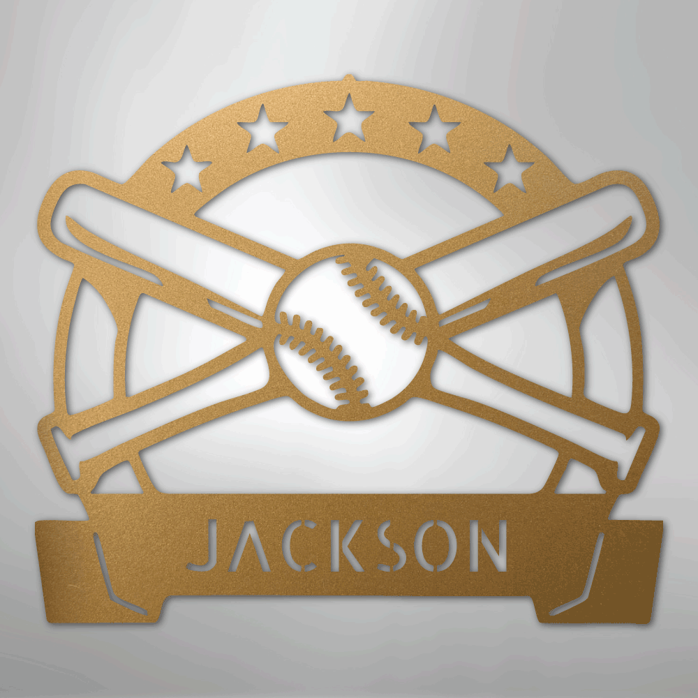 My Easy Monogram Steel Sign Gold / 12" Play Ball Monogram - Metal Sign