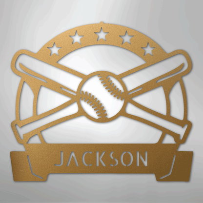 My Easy Monogram Steel Sign Gold / 12" Play Ball Monogram - Metal Sign