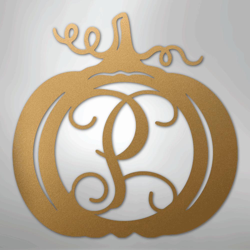 My Easy Monogram Steel Sign Gold / 12" Pumpkin Initial Monogram - Steel Sign