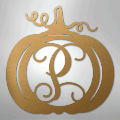 My Easy Monogram Steel Sign Gold / 12" Pumpkin Initial Monogram - Steel Sign