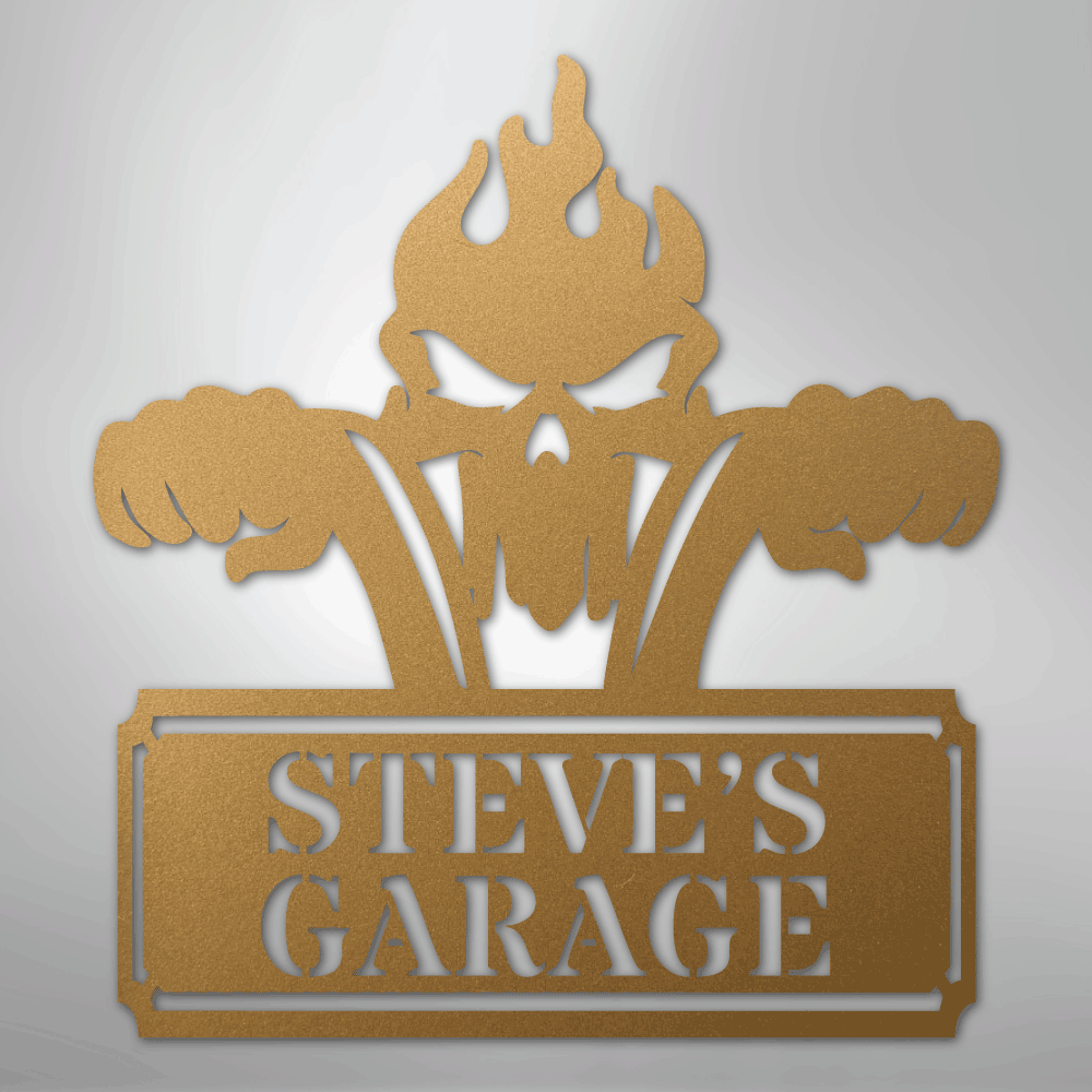 My Easy Monogram Steel Sign Gold / 12" Rough Ride Monogram - Steel Sign