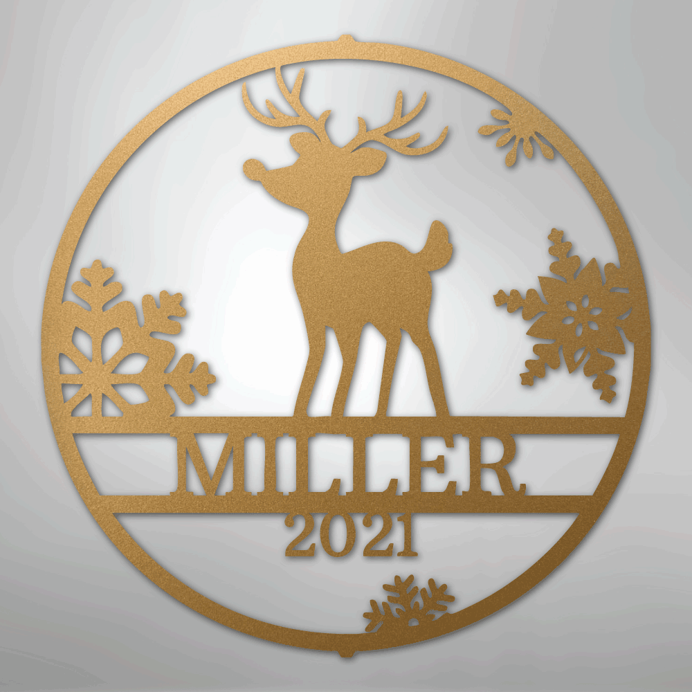 My Easy Monogram Steel Sign Gold / 12" Rudolph's Monogram - Steel Sign