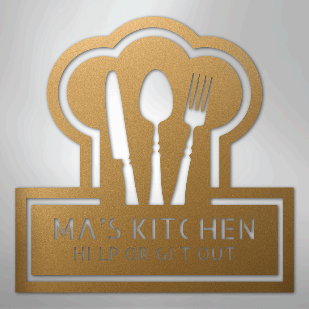 My Easy Monogram Steel Sign Gold / 12" Ruler Of The Kitchen Monogram - Steel Sign