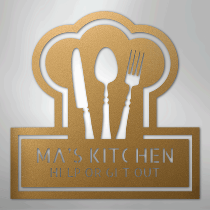 My Easy Monogram Steel Sign Gold / 12" Ruler Of The Kitchen Monogram - Steel Sign