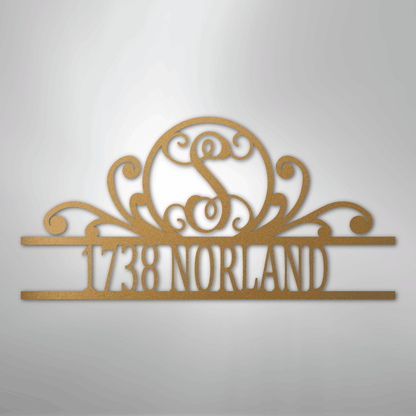 My Easy Monogram Steel Sign Gold / 12" Scroll Family Name Monogram - Steel Sign