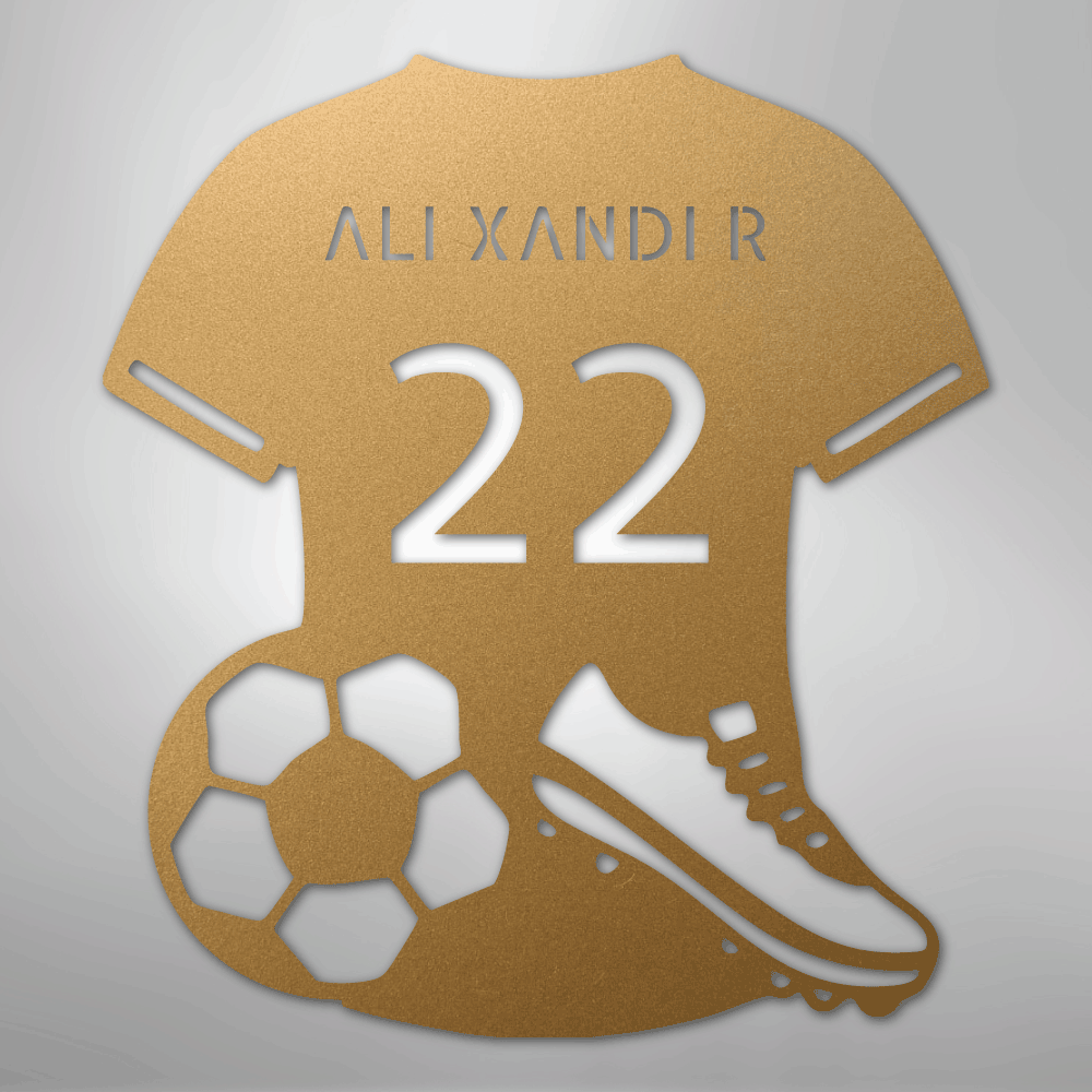 My Easy Monogram Steel Sign Gold / 12" Soccer Jersey Monogram - Steel Sign