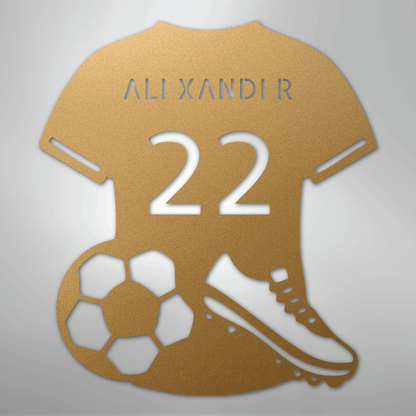 My Easy Monogram Steel Sign Gold / 12" Soccer Jersey Monogram - Steel Sign