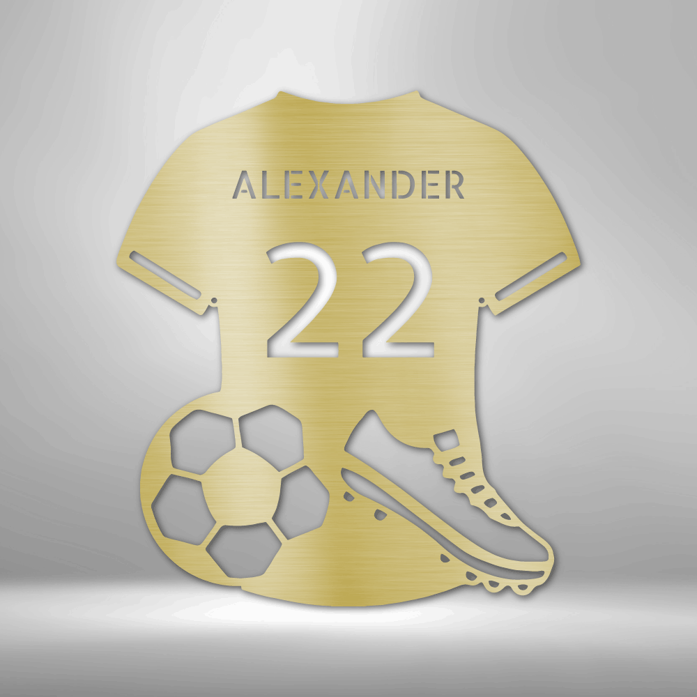 My Easy Monogram Steel Sign Gold / 12" Soccer Jersey Monogram - Steel Sign