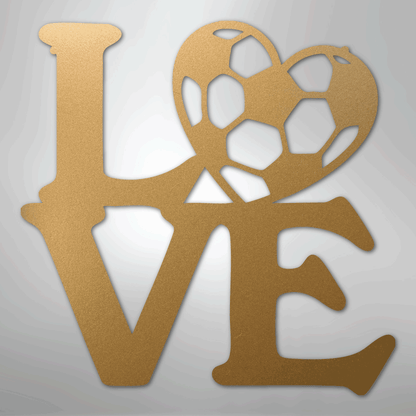 My Easy Monogram Steel Sign Gold / 12" Soccer Love - Steel Sign