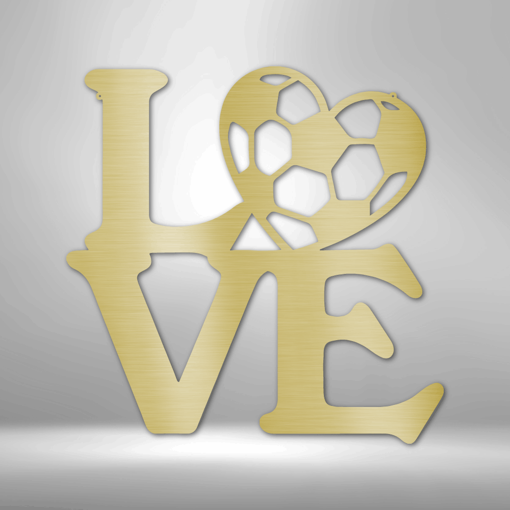 My Easy Monogram Steel Sign Gold / 12" Soccer Love - Steel Sign