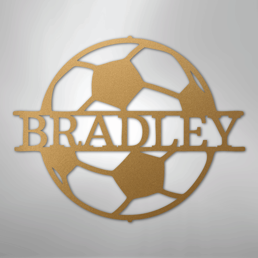 My Easy Monogram Steel Sign Gold / 12" Soccer Monogram - Steel Sign