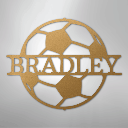 My Easy Monogram Steel Sign Gold / 12" Soccer Monogram - Steel Sign