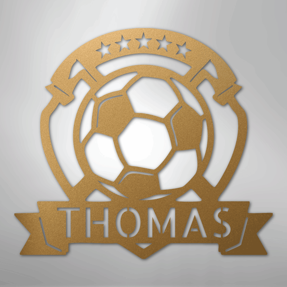 My Easy Monogram Steel Sign Gold / 12" Soccer Plaque Monogram - Steel Sign