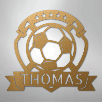 My Easy Monogram Steel Sign Gold / 12" Soccer Plaque Monogram - Steel Sign