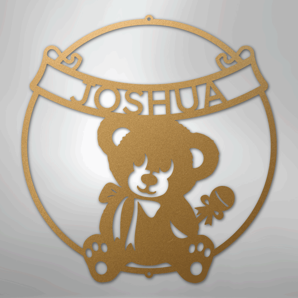 My Easy Monogram Steel Sign Gold / 12" Teddy Banner Monogram - Steel Sign