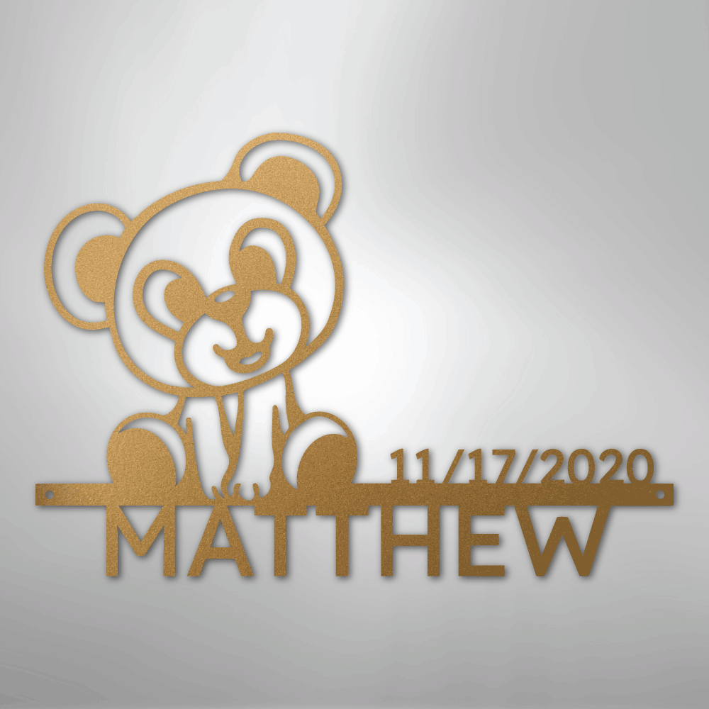 My Easy Monogram Steel Sign Gold / 12" Teddy Monogram - Steel Sign