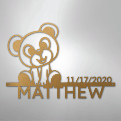 My Easy Monogram Steel Sign Gold / 12" Teddy Monogram - Steel Sign