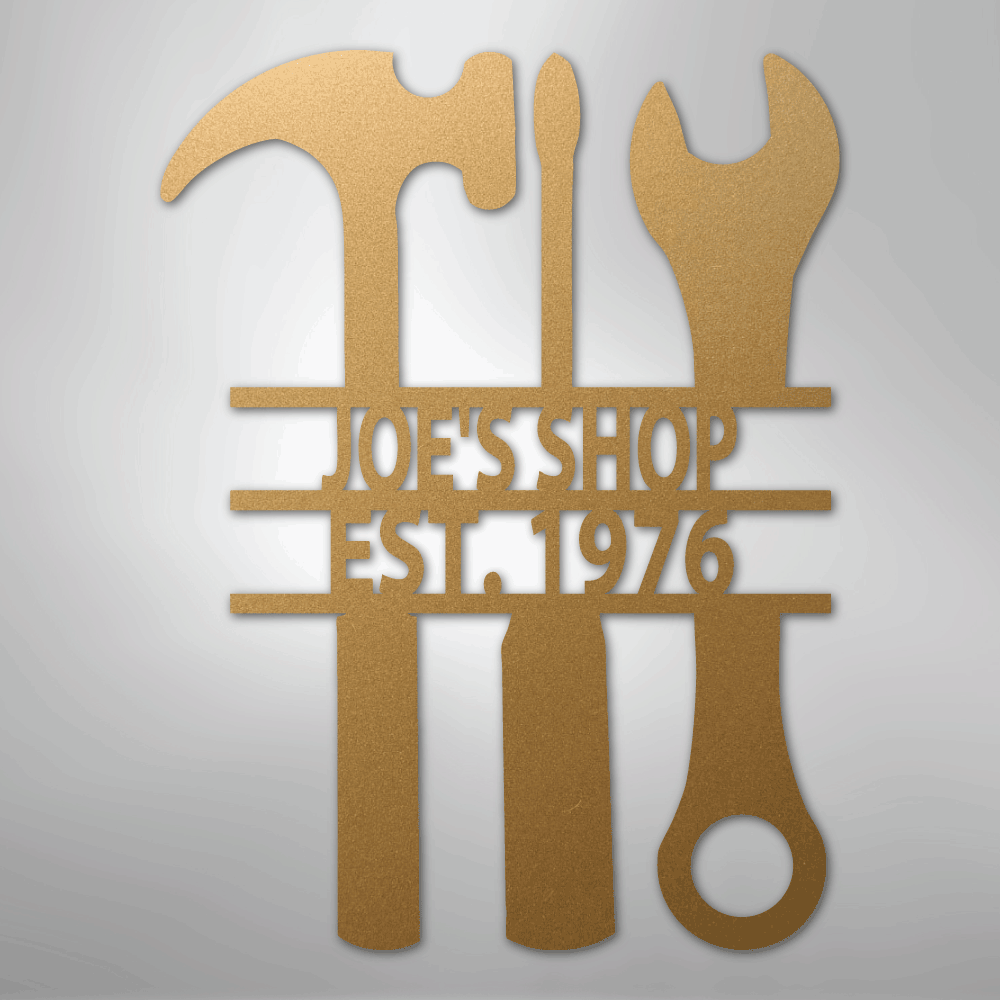 My Easy Monogram Steel Sign Gold / 12" The Garage - Steel Sign