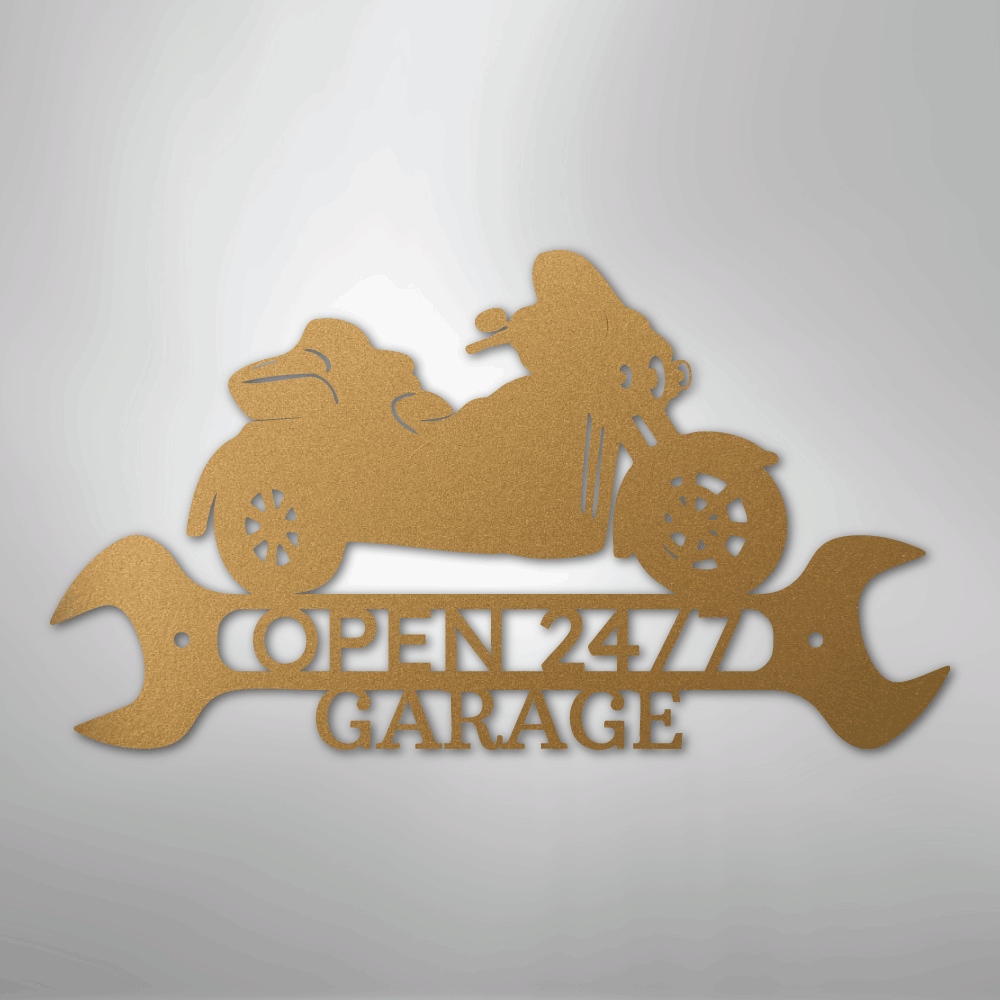 My Easy Monogram Steel Sign Gold / 12" Trike Shop Monogram - Steel Sign