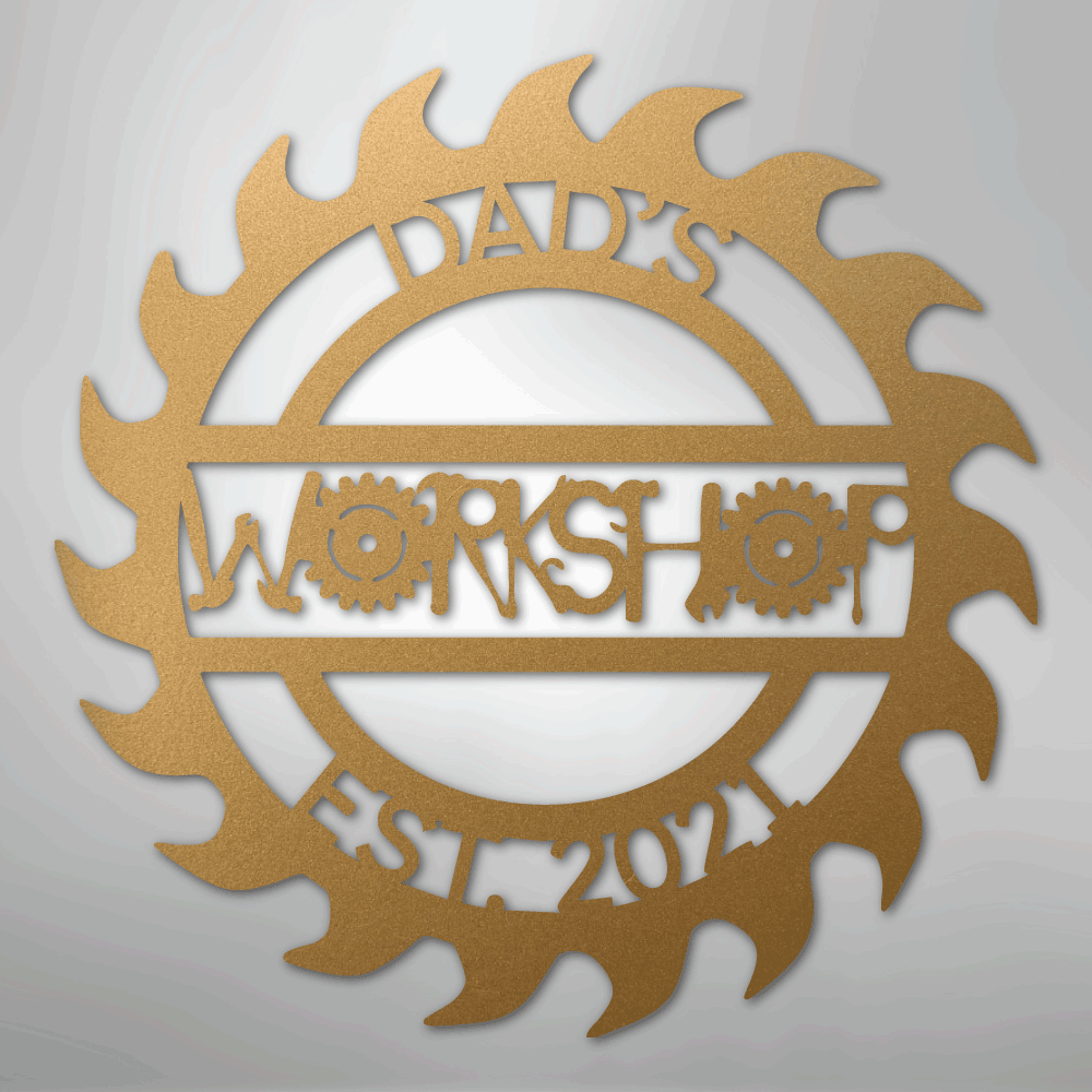 My Easy Monogram Steel Sign Gold / 12" Unique Workshop Monogram - Steel Sign