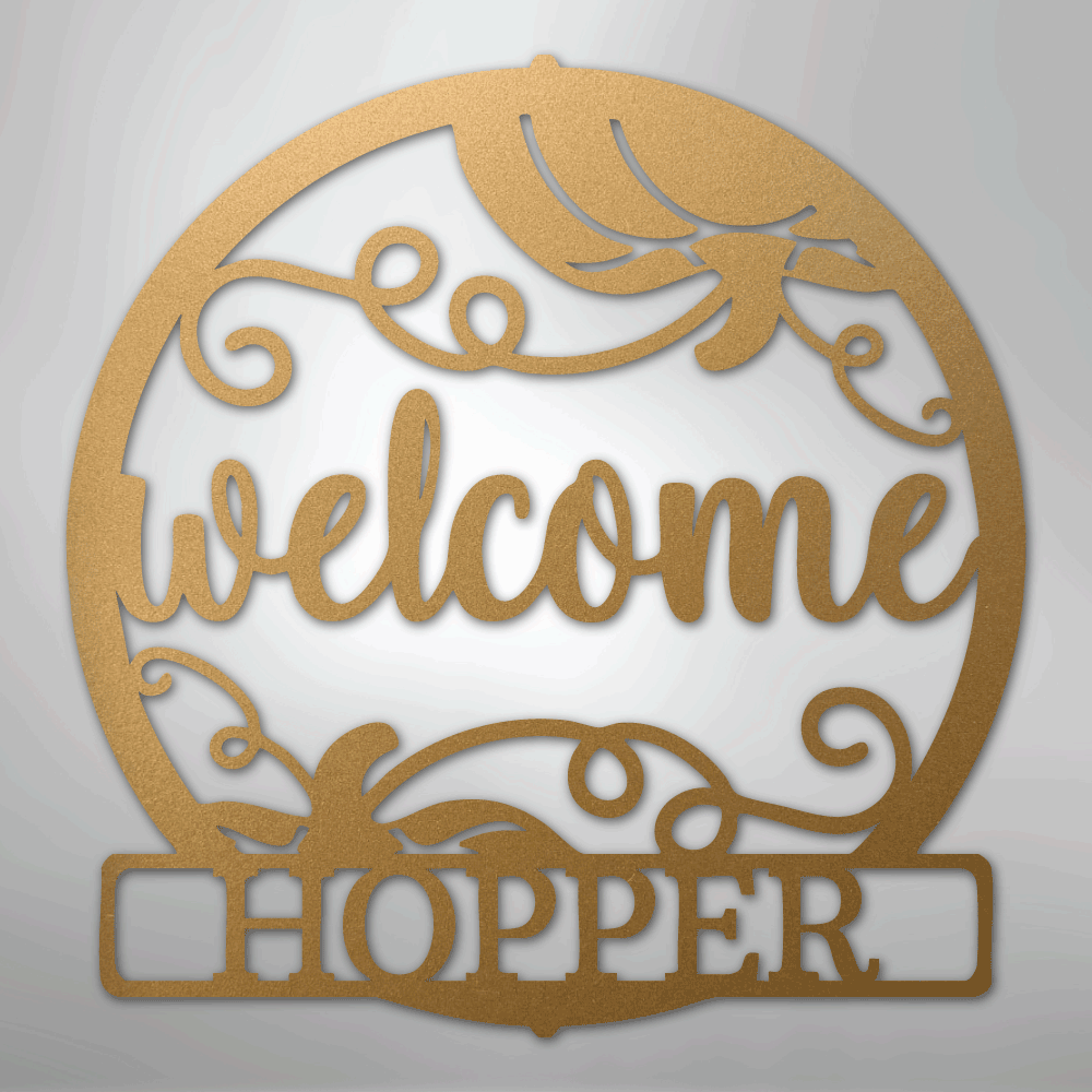 My Easy Monogram Steel Sign Gold / 12" Welcome Fall Monogram - Steel Sign