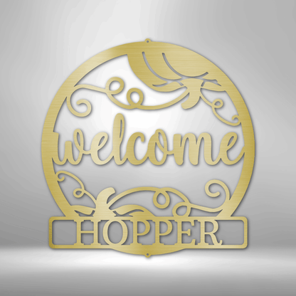 My Easy Monogram Steel Sign Gold / 12" Welcome Fall Monogram - Steel Sign