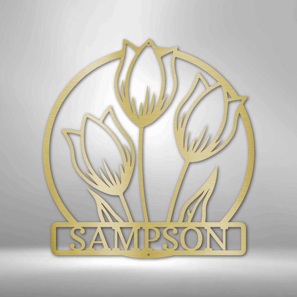 My Easy Monogram Steel Sign Gold / 12" Wild Tulip Monogram - Steel Sign