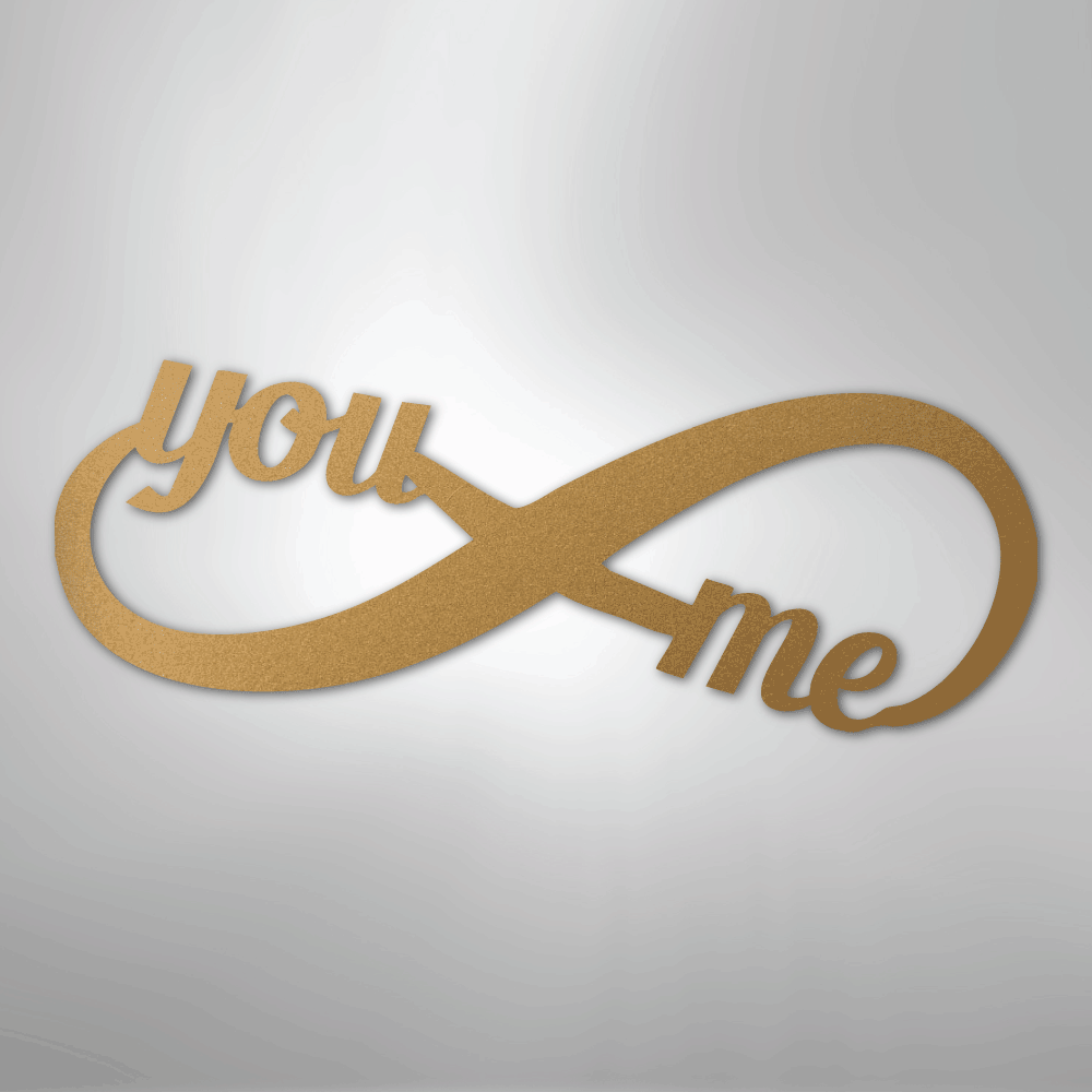 My Easy Monogram Steel Sign Gold / 12" You and Me Infinity - Steel Sign