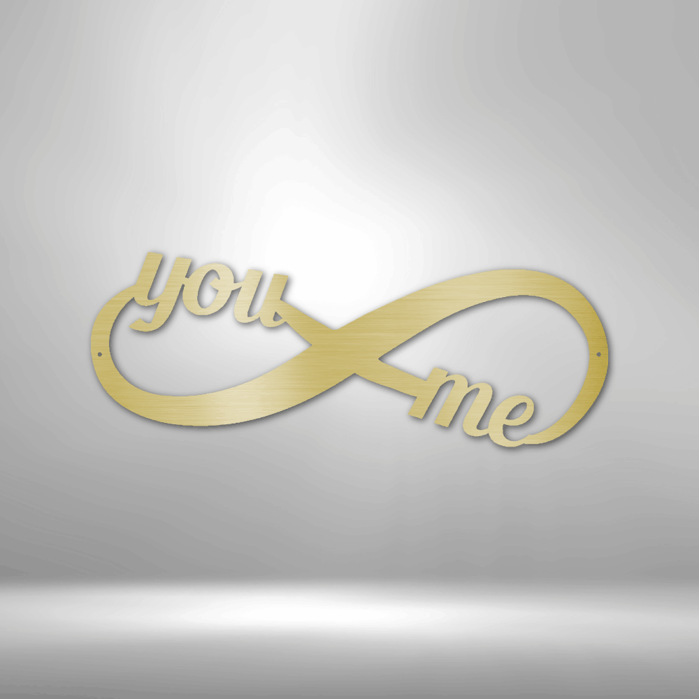 My Easy Monogram Steel Sign Gold / 12" You and Me Infinity - Steel Sign