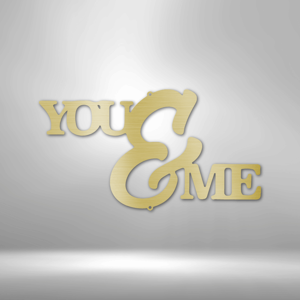 My Easy Monogram Steel Sign Gold / 12" You and Me Script - Steel Sign