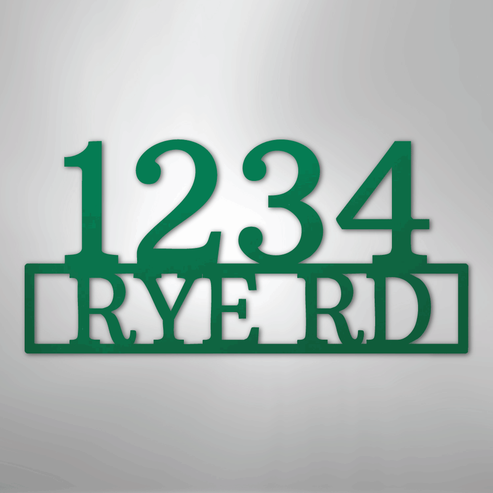 My Easy Monogram Steel Sign Green / 24" Address - Steel Sign