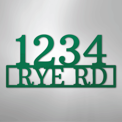 My Easy Monogram Steel Sign Green / 24" Address - Steel Sign