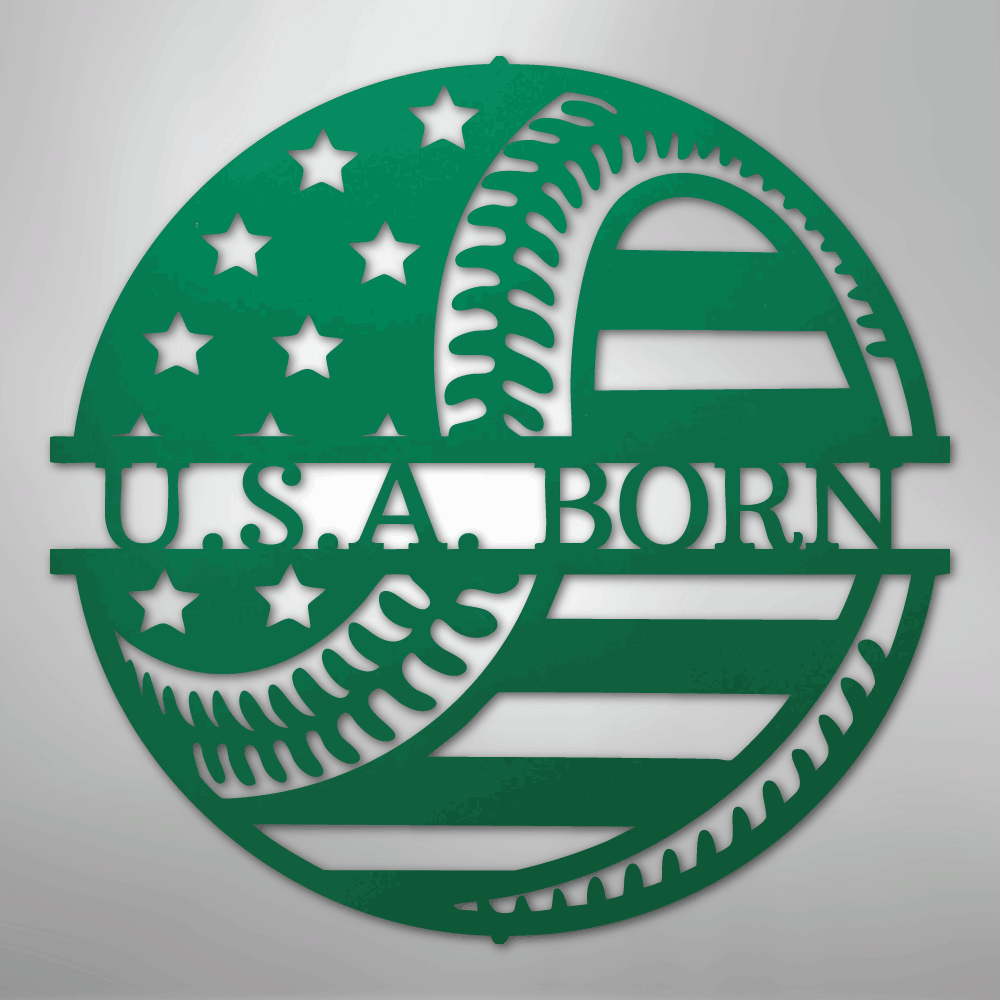 My Easy Monogram Steel Sign Green / 24" America\'s Pastime - Metal Sign