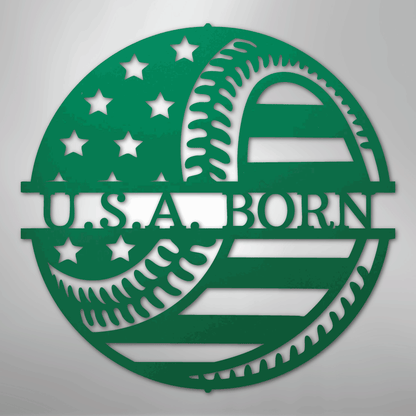 My Easy Monogram Steel Sign Green / 24" America\'s Pastime - Metal Sign