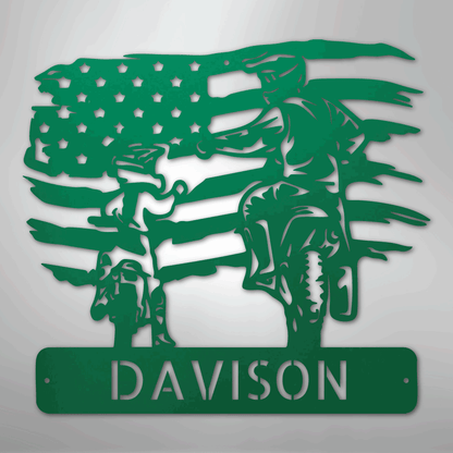 My Easy Monogram Steel Sign Green / 24" American Motocross Family Monogram - Steel Sign