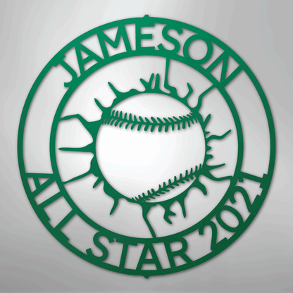 My Easy Monogram Steel Sign Green / 24" Ball Wall Monogram