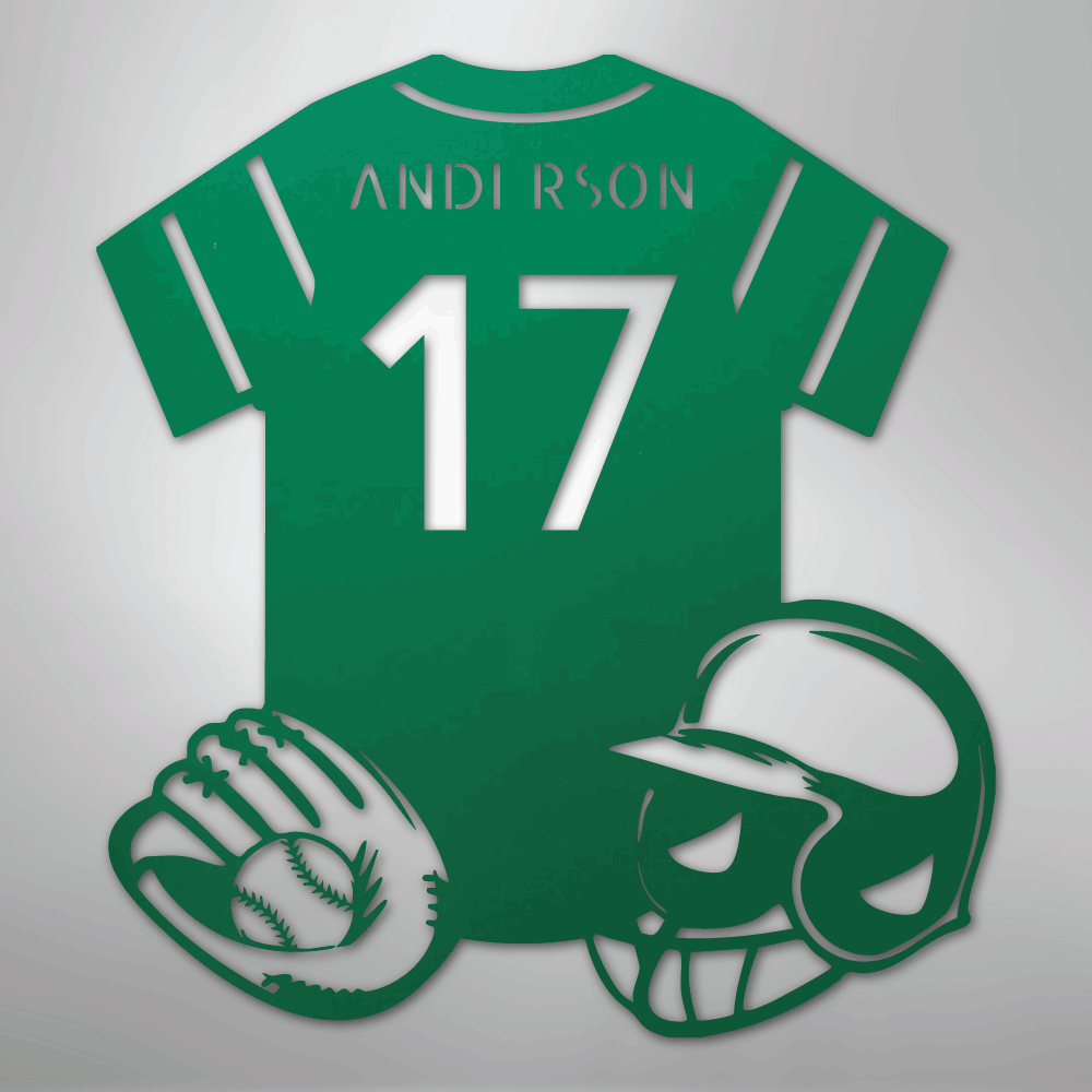 My Easy Monogram Steel Sign Green / 24" Baseball Gear Monogram - Steel Sign
