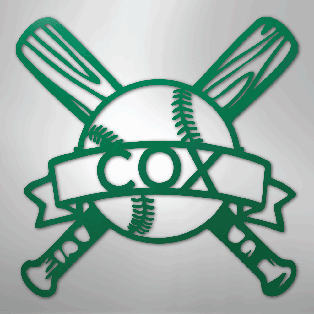 My Easy Monogram Steel Sign Green / 24" Baseball Monogram - Metal Sign
