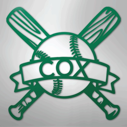 My Easy Monogram Steel Sign Green / 24" Baseball Monogram - Metal Sign
