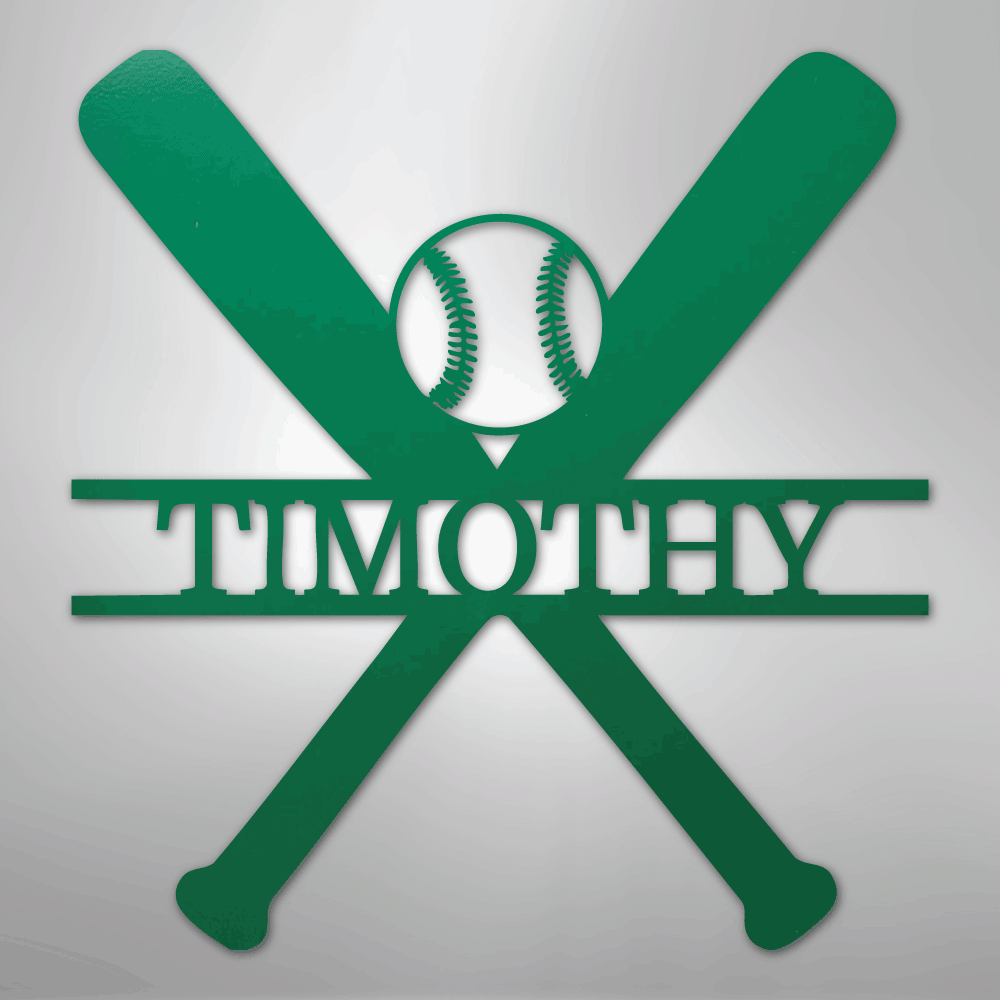 My Easy Monogram Steel Sign Green / 24" Batter Up - Metal Sign