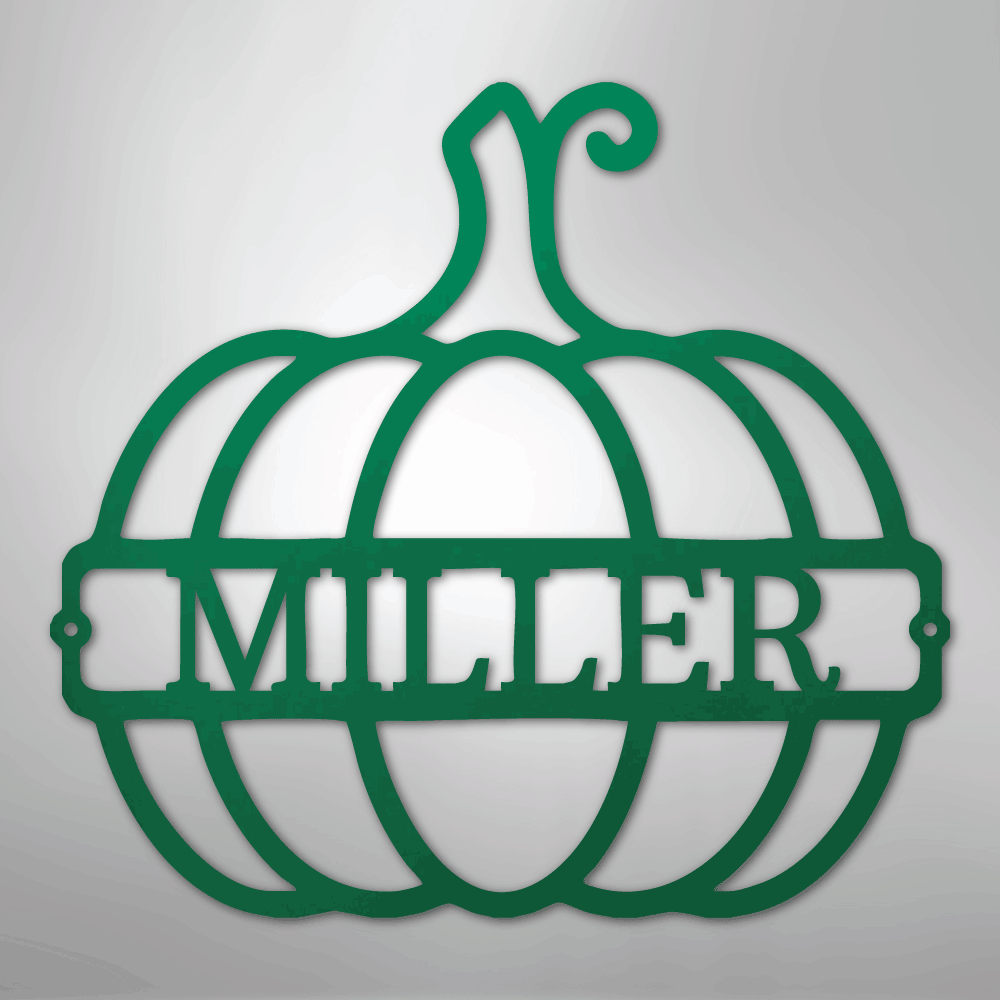 My Easy Monogram Steel Sign Green / 24" Big Pumpkin Monogram - Steel Sign