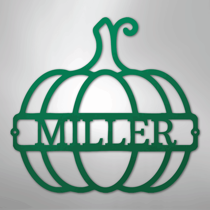 My Easy Monogram Steel Sign Green / 24" Big Pumpkin Monogram - Steel Sign
