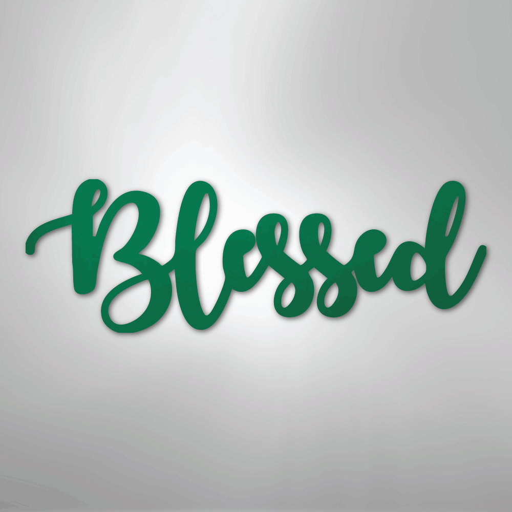 My Easy Monogram Steel Sign Green / 24" Blessed Script - Steel Sign