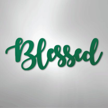 My Easy Monogram Steel Sign Green / 24" Blessed Script - Steel Sign