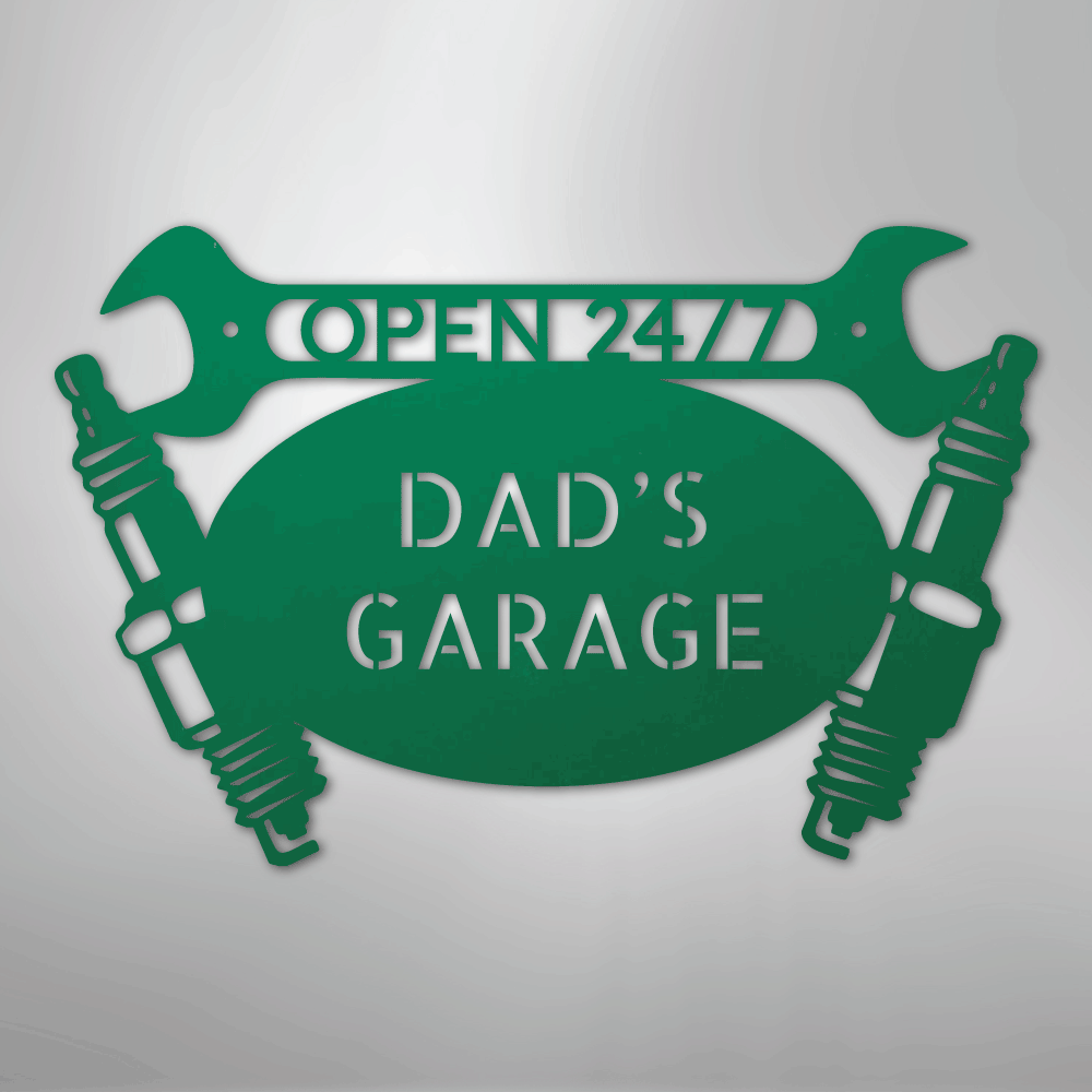 My Easy Monogram Steel Sign Green / 24" Car Garage Monogram - Steel Sign