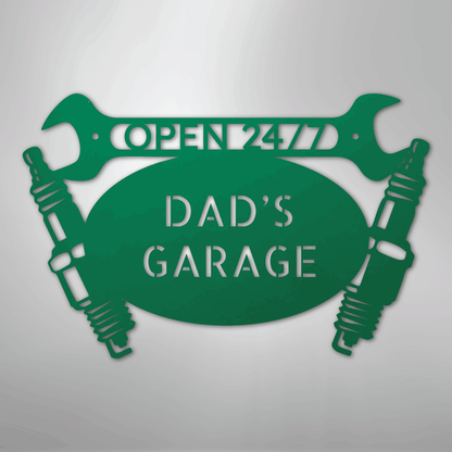 My Easy Monogram Steel Sign Green / 24" Car Garage Monogram - Steel Sign