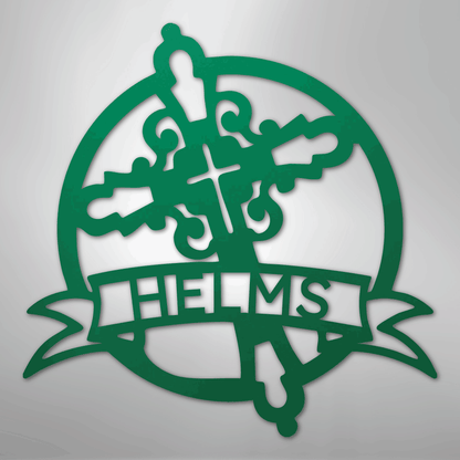 My Easy Monogram Steel Sign Green / 24" Catholic Monogram - Steel Sign