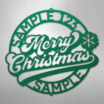 My Easy Monogram Steel Sign Green / 24" Christmas Ring Monogram - Steel Sign