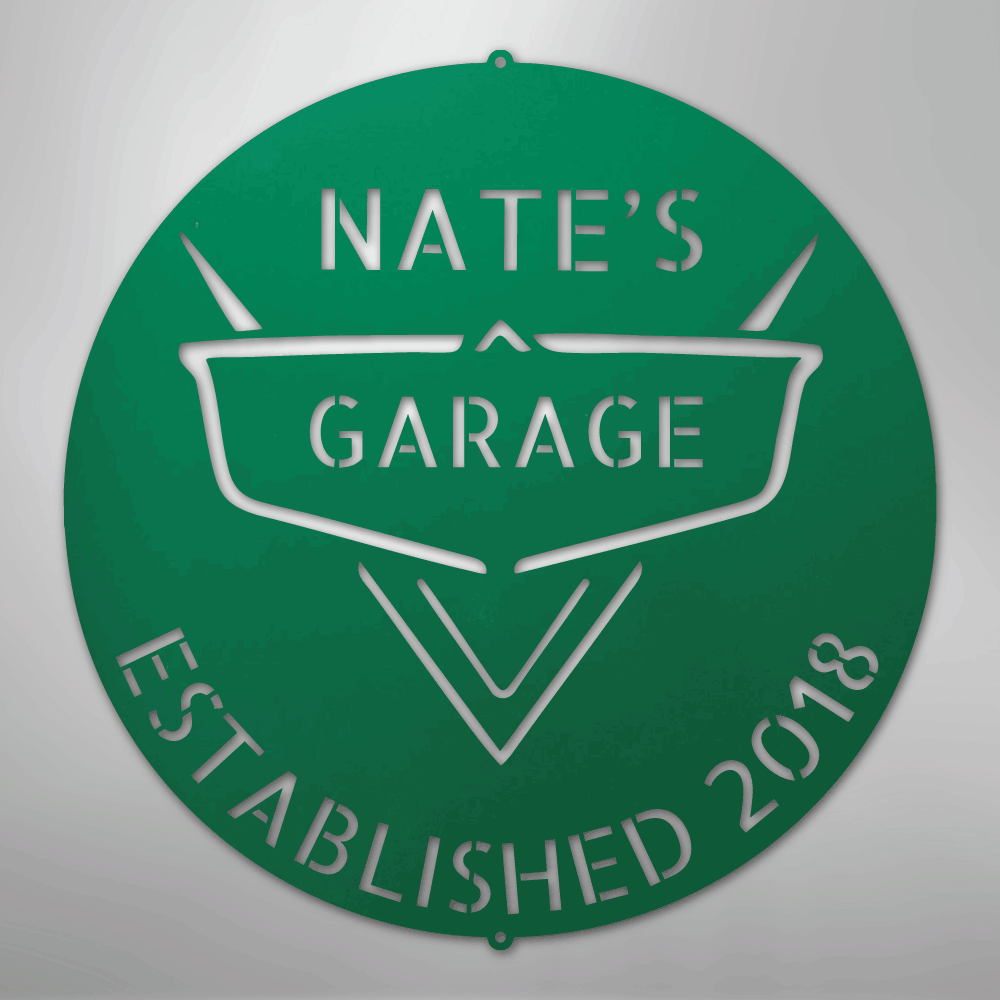 My Easy Monogram Steel Sign Green / 24" Classic Car Monogram - Steel Sign